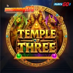 Tampilan antarmuka slot Temple of Three dengan tema Mesir Kuno
